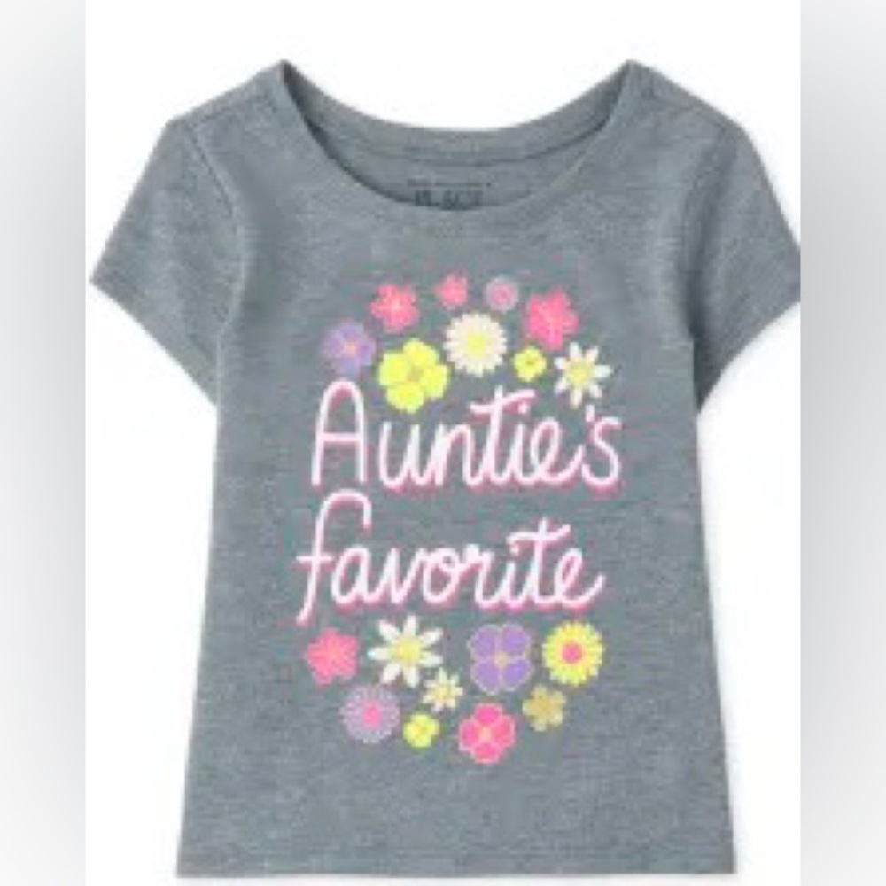 Toddler Girls Auntie's Favorite Graphic Tee in Slate Size 4T